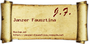 Janzer Fausztina névjegykártya